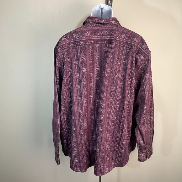 Robert Graham Men's purple and white long sleeve flip cuff shirt 3XL XXXL EUC - Picture 4 of 8
